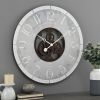 Rustic Gray Bronze Industrial Farm House Round Oversize Wall Clock