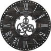 Industrial FarmHome Round Over sized Wall Clock in Rustic Black