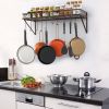 Farmhouse Wall Mounted 10 Hook Pot Rack Organizer Storage - Bronze