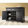 Black Dining Room Buffet Sideboard Cabinet with Wine Storage