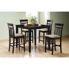 Dark Brown 5-Piece Dining Room Set with 4 Counter Height Bar stools