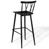 Set of 2 Black Steel Bar Height Bar stool Dining Chairs
