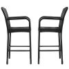 Set of 2 47-inch Bar Height Brown Rattan Bar stool Chairs