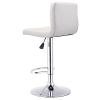 Set of 2 White Faux Leather Swivel Bar Stools Pub Chairs