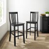 Set of 2 - Solid Hardwood 30-inch BarStool in Classic Black Finish Wood