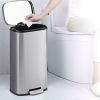Modern 8-Gallon Stainless Steel Trash Can with Foot Pedal Step Lid Open Design
