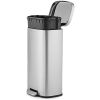 Modern 8-Gallon Stainless Steel Trash Can with Foot Pedal Step Lid Open Design
