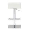 Set of 2 Backless Modern Swivel Bar stool with White Faux Leather Seat