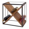 Farmhouse Assembled Rustic 16 Bottle Tabletop Wine Bottle Rack