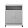 Grey Utility Cart / Kitchen Microwave Cart with Casters