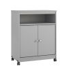 Grey Utility Cart / Kitchen Microwave Cart with Casters
