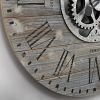 Industrial Farm House Round Oversize Wall Clock in Rustic Grey