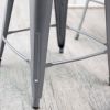 Set of 2 - Modern 30-inch Steel Bar Stools in Gun Metal Finish