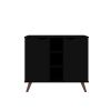 Black Sideboard Console Table Buffet Server with 3 Open Shelves