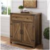 Farmhouse Accent Storage Cabinet in Reclaimed Medium Brown Wood Finish