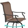 Set of 2 Brown All-Weather Mesh Swivel Bar stools