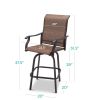 Set of 2 Brown All-Weather Mesh Swivel Bar stools