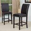 Counter Height 5-Piece Dining Set with Faux Marble Top Table and 4 Faux Leather Chairs
