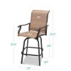 Set of 2 Tan All-Weather Mesh Swivel Bar stools