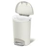 Heavy Duty 13-Gallon Kitchen Trash Can with Step Open Lid in Beige Stone