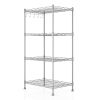 Silver Metal 4-Shelf Wire Shelving Unit Storage Rack