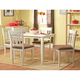White 5-Piece Dining Table and Chairs Set