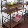 Durable Fir Wood and Metal Bakers Rack with Storage and Display Space