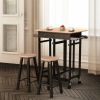 Mobile Kitchen Island Cart Breakfast Table with 2 Stools
