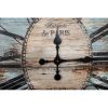 Turquoise Oversize Distressed Paris Wood Wall Clock
