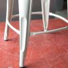 Set of 2 - Modern 30-inch Metal Bar Stools with White Powder Coat Finish