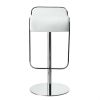 Modern Adjustable Height Bar Stool with White Faux Leather Swivel  Seat
