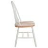 Set of 2 - Classic Wood Dining Chairs in Natural & White