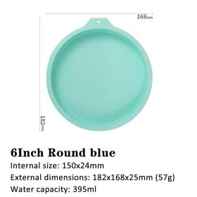 6 inch 8 inch Rainbow Cake Baking Pan (Option: Blue-6inch-Round)