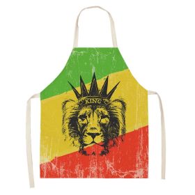 Simple Cartoon Tiger Cotton And Linen Apron Home (Option: WQ00838-47x38cm)