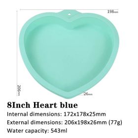 6 inch 8 inch Rainbow Cake Baking Pan (Option: Blue-8inch-Heartshaped)