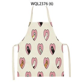 Anti-fouling Cartoon Apron Kitchen Printing Sleeveless Blouse (Option: WQL2376 6-68 55cm)