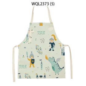Anti-fouling Cartoon Apron Kitchen Printing Sleeveless Blouse (Option: WQL2373 5-47 38cm)
